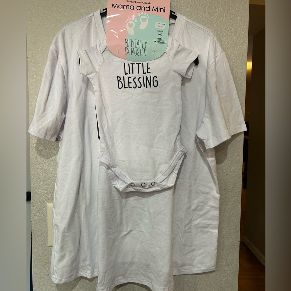 Maternity t shirt mom and me with onesie NWT